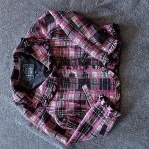 Last Kiss textured jacket ruffled trim REPAIRS NEEDED